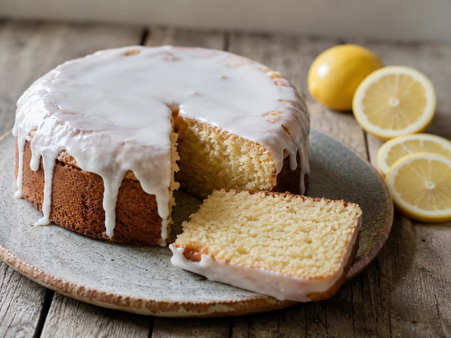 Smeuïge citroencake met een dikke laag glazuur