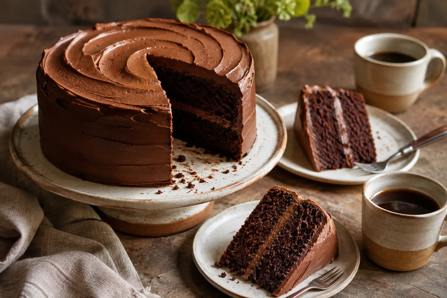 Smeuïge chocoladetaart met botercrème punten